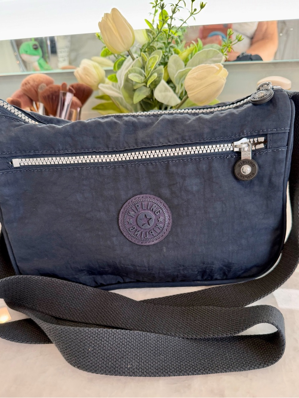 Kipling Navy Blue Nylon Crossbody Adjustable Bag